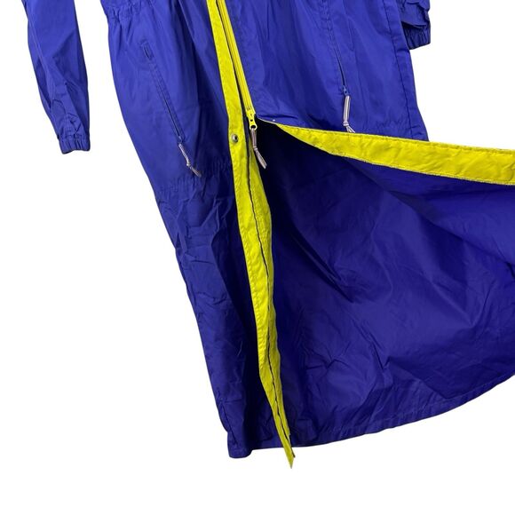 Vintage Woolrich Woman Long Rain Zip Jacket Hood Womens Large PURPLE**** READ - Picture 10 of 16